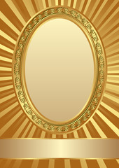 background with gold oval frame