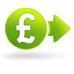 devise anglaise sur symbole web vert