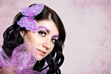 Violet butterfly make-up