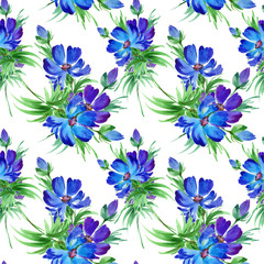 Floral background cornflowers-1.Water color floral background