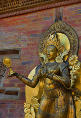 Goldene Göttin, Mul Chowk Tempel / Patan, Nepal