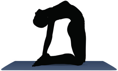 vector illustration of Yoga positions in Camel Pose