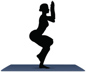 vector illustration of Yoga positions in Eagle Pose