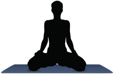 vector illustration of Yoga positions in Lotus Pose