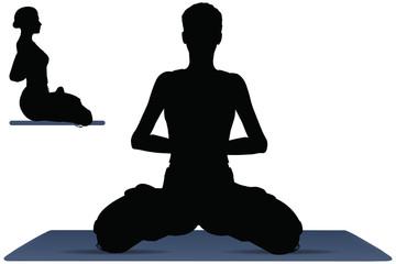 vector illustration of Yoga positions in Lotus Pose
