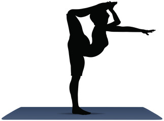 Naklejka na ściany i meble vector illustration of Yoga positions in Shiva Pose