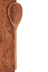 wooden spoon with  cocoa