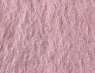 Texture of soft pink fleecy fabric (angora woolen cloth)