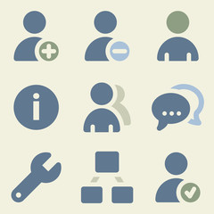 Users web icons money color set