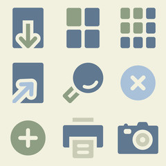 Image viewer web icons money color set