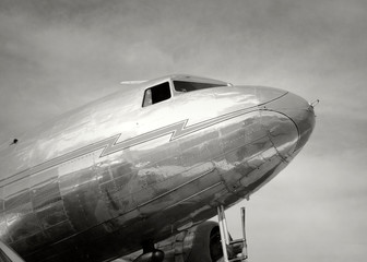 Retro propeller airplane