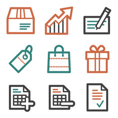 Shopping web icons, contour series