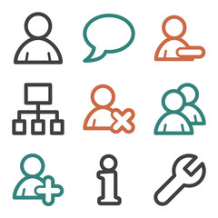 Users web icons, contour series