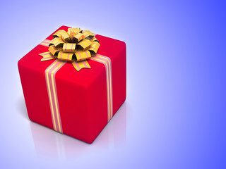 Red gift isolated on white background