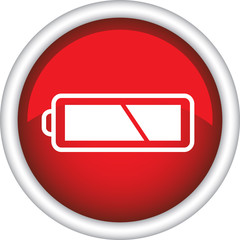 Круглый векторный знак с изображением батареи