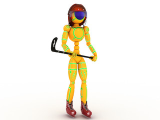 Hockey player with a stick #8