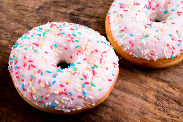 donuts with colorful sprinkles