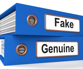 Fake Genuine Folders Show Real Or Imitation Products