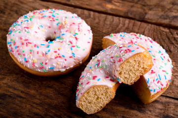 donuts with colorful sprinkles