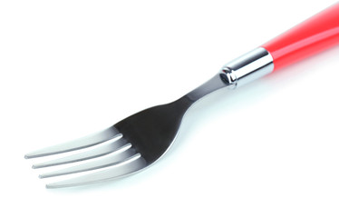 Silver fork isolated on white