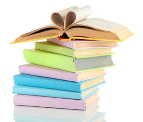 Stack of books isolated on white