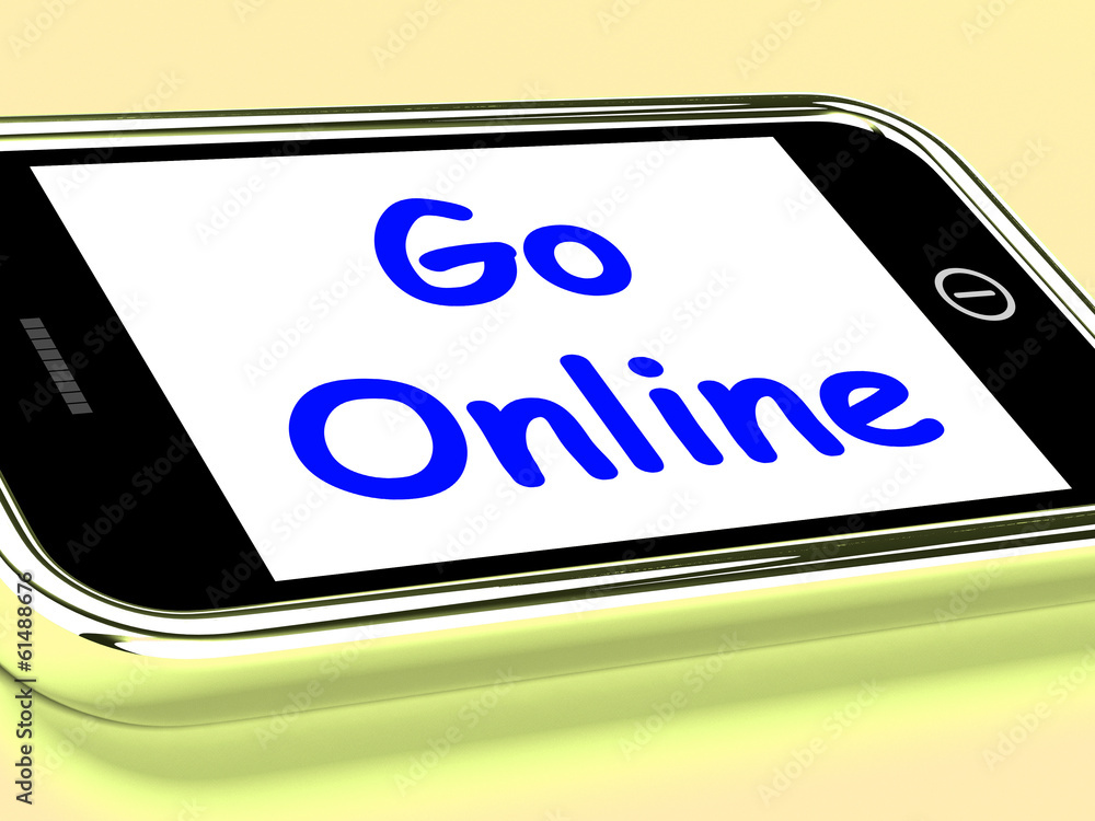 Poster go online on phone shows use web internet