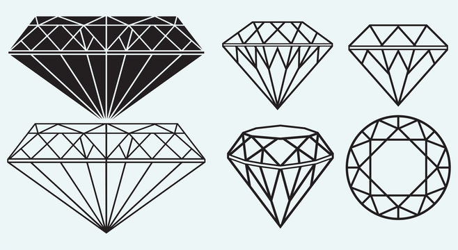 Set of diamond design elements