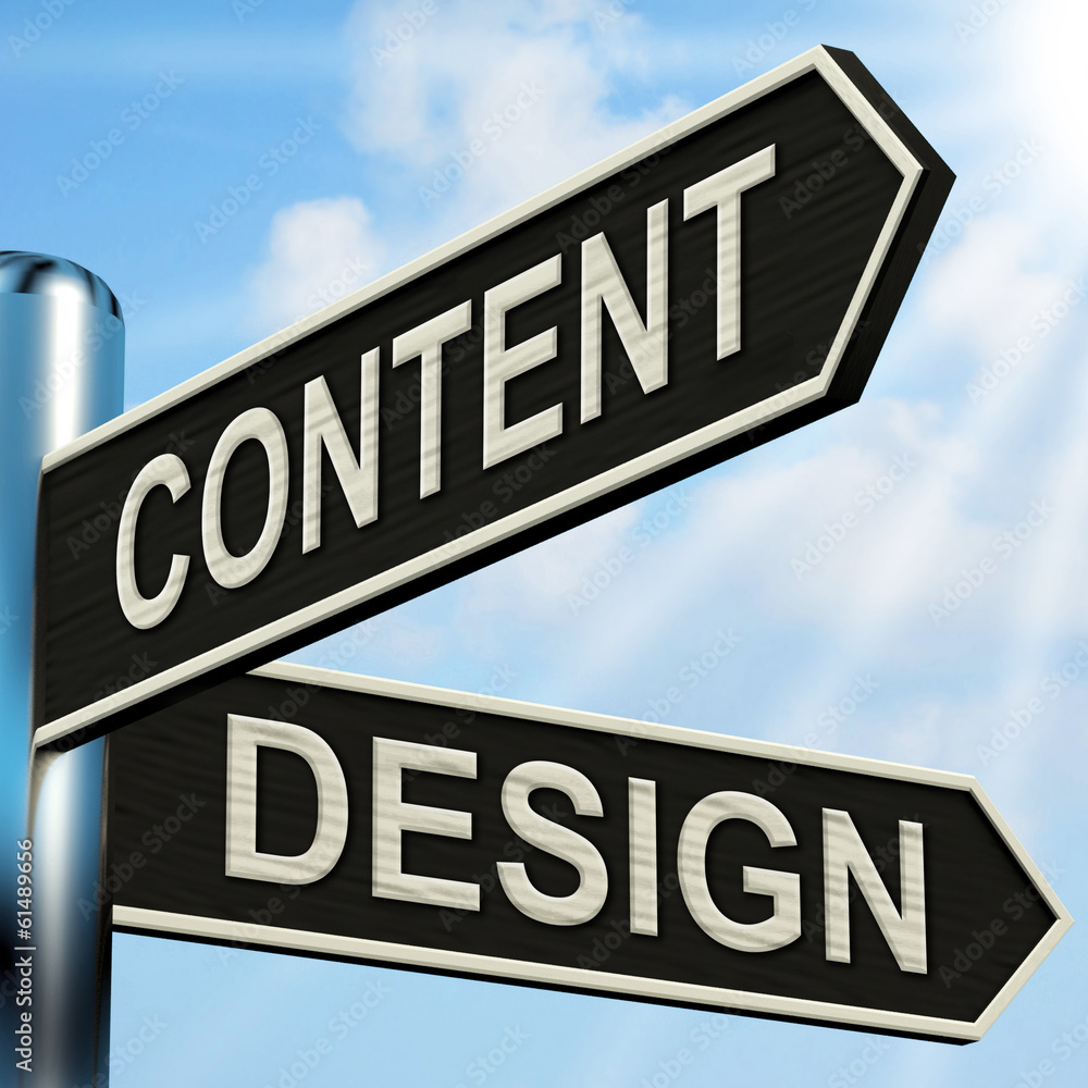 Poster content design signpost means message and graphics