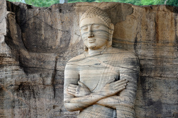 Fototapeta na wymiar Sri Lanka - Buddha a Gal Viharaya, Polonnaruwa