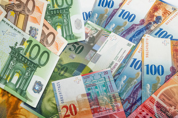 Swiss and EU bank notes