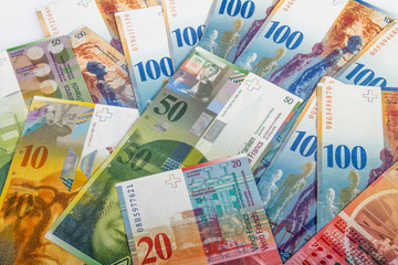 Fototapety  Szwajcarskie banknoty