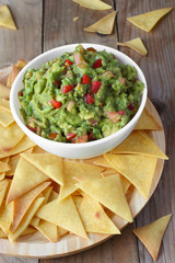 Mexican food - nachos chips and guacamole