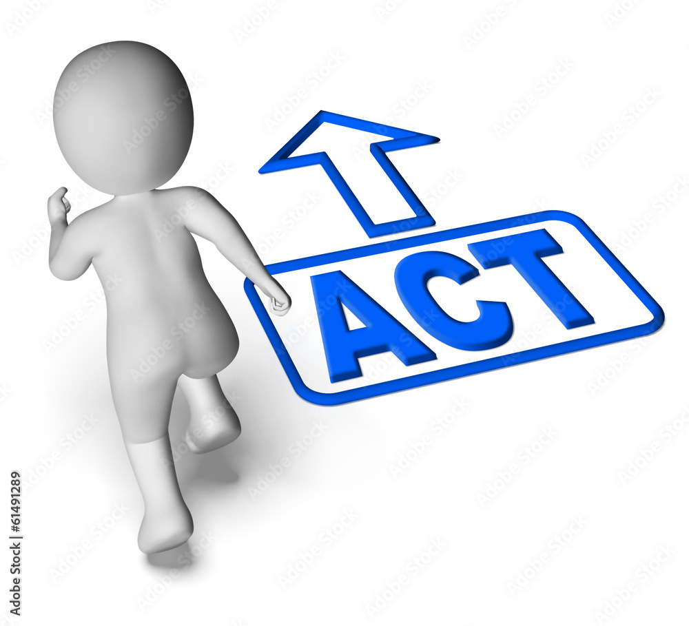 Poster act and running character shows urgent action
