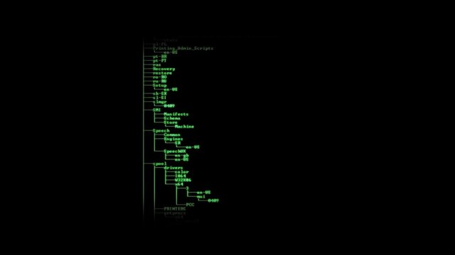 Directory listing computer interface, alpha channel