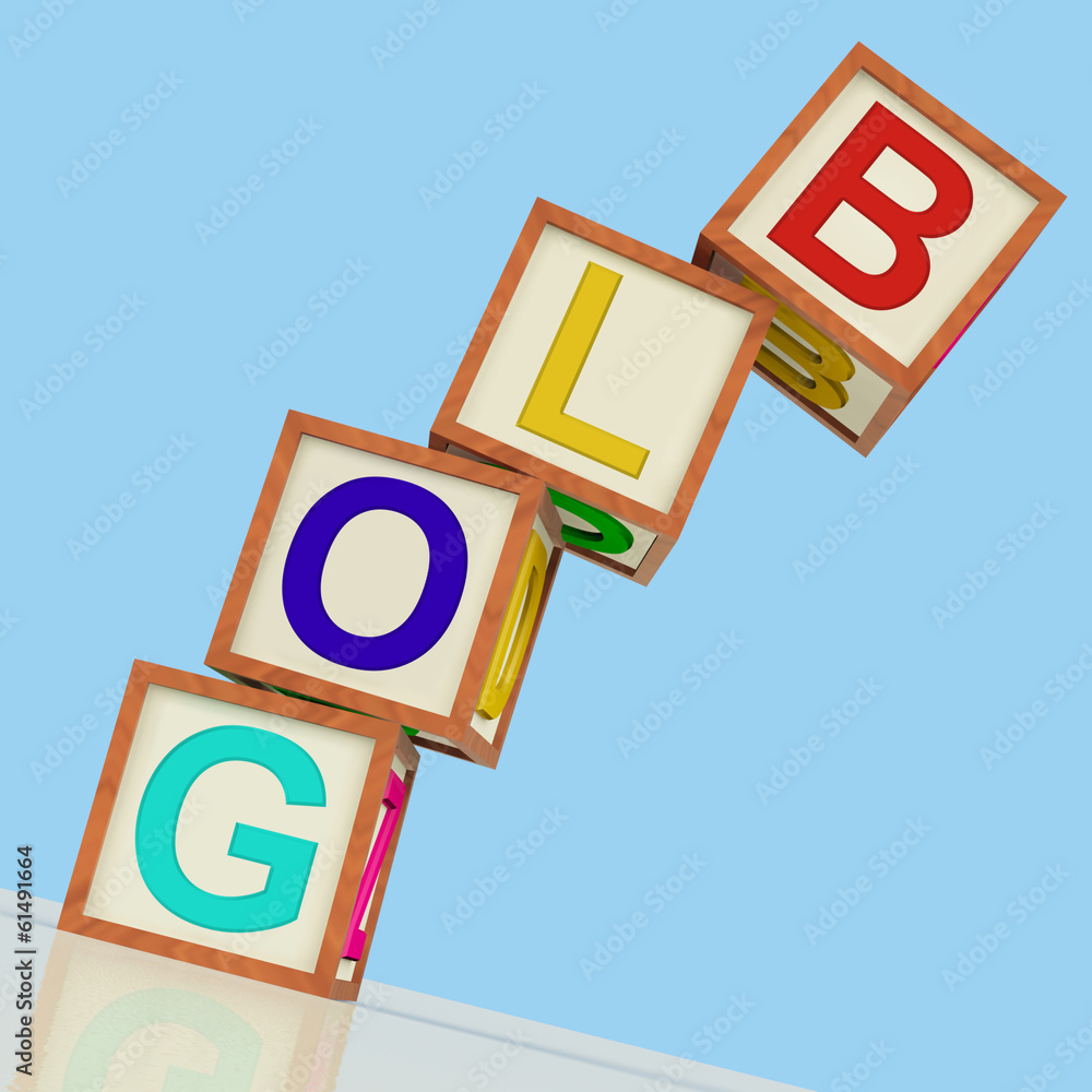 Aufkleber blog blocks show blogger internet and niche