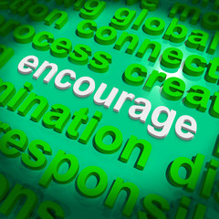 Encourage Word Cloud Shows Promote Boost Encouraged