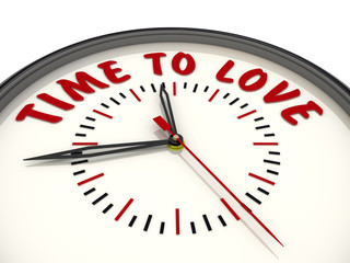 Time to love. Clock with the inscription