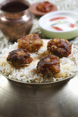 Kofta Biryani - A kofta based vegetarian biryani