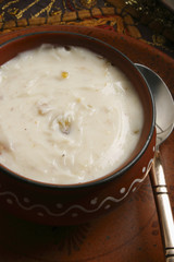 Shrikhand is an Indian sweet dish made of strained yogurt