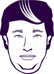 Shaved man worker vector