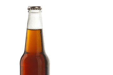 Soda bottle, alcoholic drink with water drops