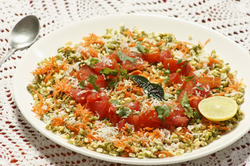 Moong Dal gajjar chaat - A healthy vegetarian recipe