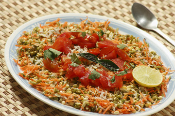 Moong Dal gajjar chaat - A healthy vegetarian recipe