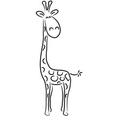 Giraffe Design Afrika Linien Kunst Lustig