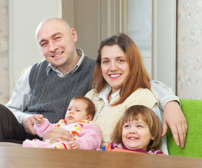 joyful family with children