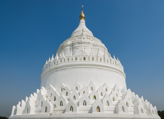 White pagoda of Hsinbyume (Myatheindan) in Mingun, Myanmar