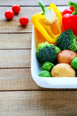 set of fresh vegetables