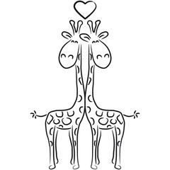 2 Giraffen Liebe Paar Herz Pärchen
