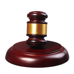 Judge gavel and soundboard isolated