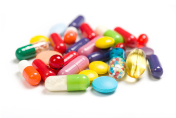 pills isolated on white background